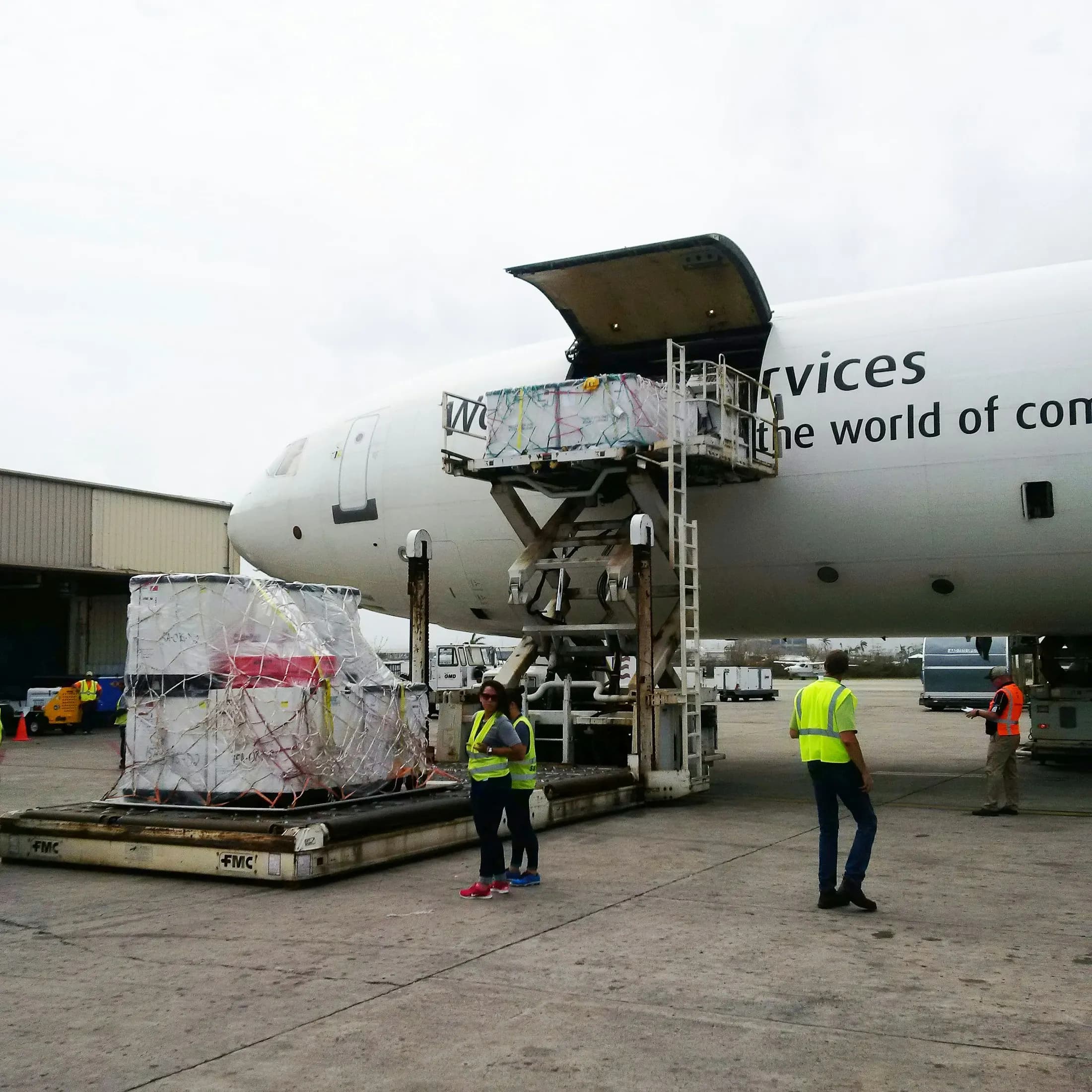 Cargo being loaded onto a freight aircraft [seed]