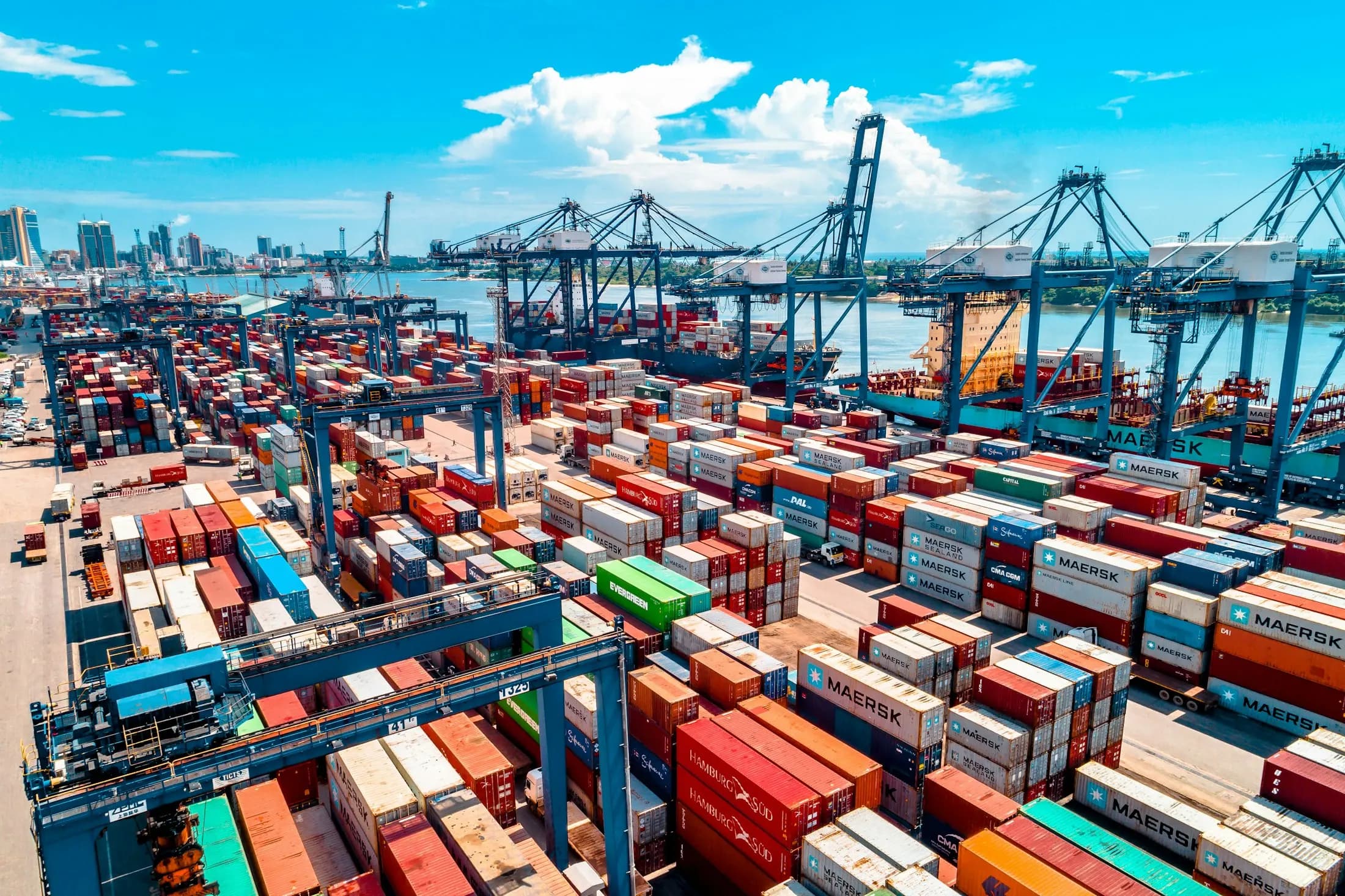 Container port with gantry cranes [seed]